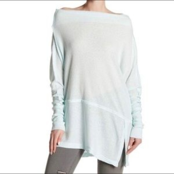 Free People Tops - Free People Mint Off Shoulder Asymmetrical Tunic